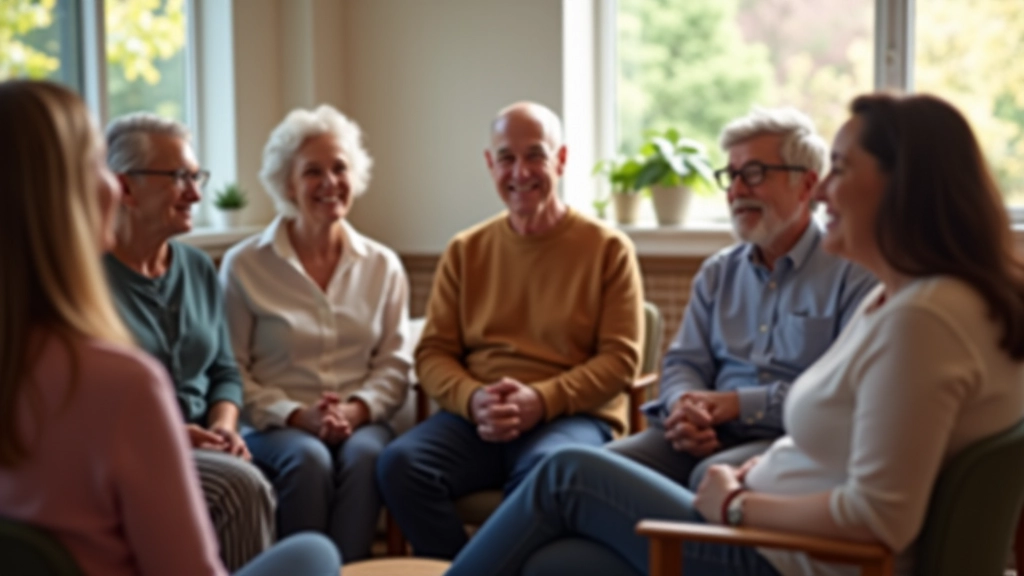 Group of diverse adults in social gathering enjoying conversation and laughter